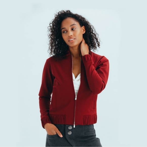 APL Jackets & Blazers - APL The Perfect Wool Bomber In Burgundy Size Small